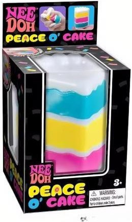 Schylling NeeDoh Peace O' Cake Squishy, Regenbogenkuchen, Stress Fidget Sensorisches Spielzeug - Bild 1