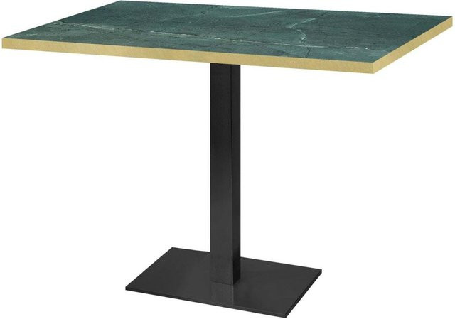 RestooTab Tisch Milan rechteckig in Dunkelgrün Marmoriert mit Messing-Optik, B/T/H: 120 x 70 x 75 cm - Bild 1