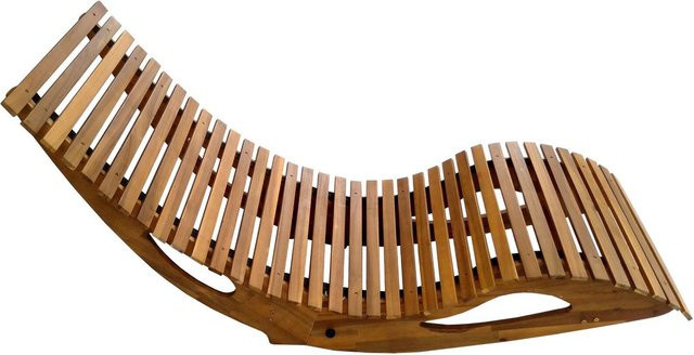 CHILLROI Ergonomische Schwungliege aus Akazienholz in Braun, faltbare Saunaliege - Bild 2