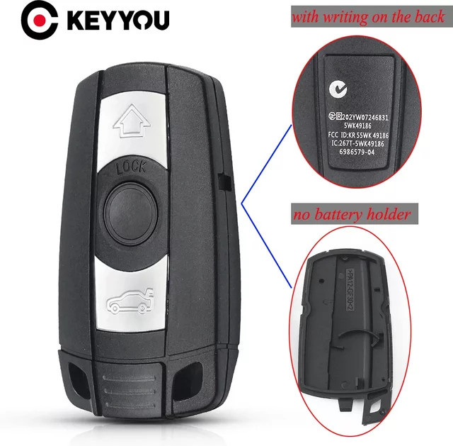 KEYYOU Fernbedienung Schlüssel Hülle für BMW 1 3 5 6 Serie X5 X6 in Schwarz - Bild 1