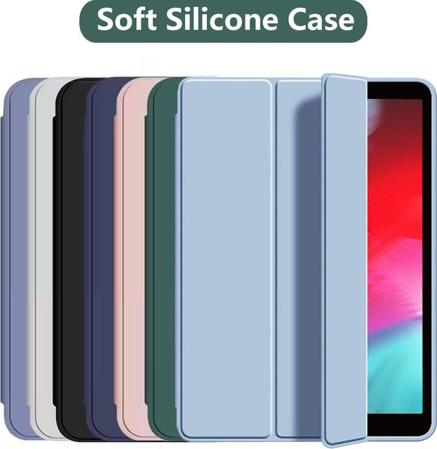 Chenxiaotong Klapphülle für iPad Mini 1, 2, 3, 4, 5 in Pink mit dreifach faltbarem Ständer und weicher Silikon-Rückseite sowie Auto Wake/Sleep Funktion - Bild 1
