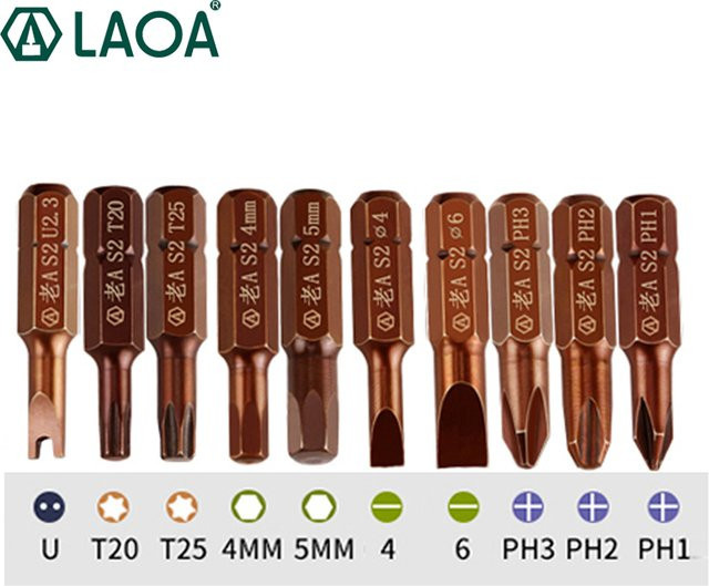 Laoa S2 Schraubendreher Bit Set aus Edelstahl, 10 Stück - Bild 1