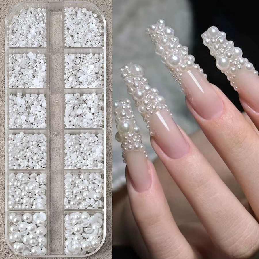 MAFANAILS Nail Art Perlen, Weiß, Glänzend, Unisex - Bild 2