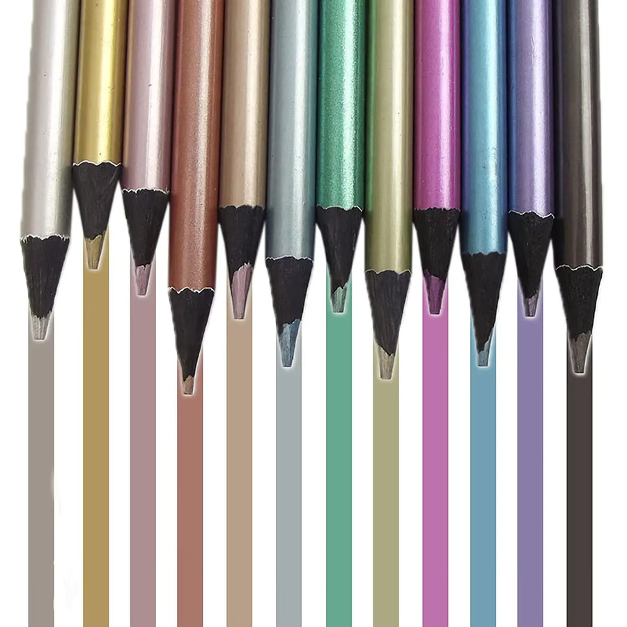 Kissbuty 12-farbige metallische Buntstifte für Künstler zum Zeichnen und Skizzieren in Multicolour - Bild 2