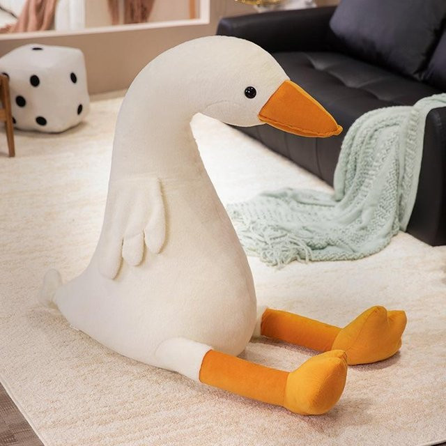 Yiran Furniture Gänsekissen Plüschtier, Weiß, 60cm - Bild 1