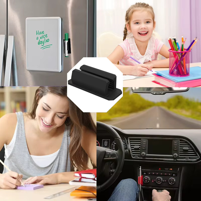 5 oder 10 Stück Elastische Silikon Stifthalter in Schwarz für Bleistifte, Make-up Pinsel und Marker als Desktop-Organizer - Bild 2