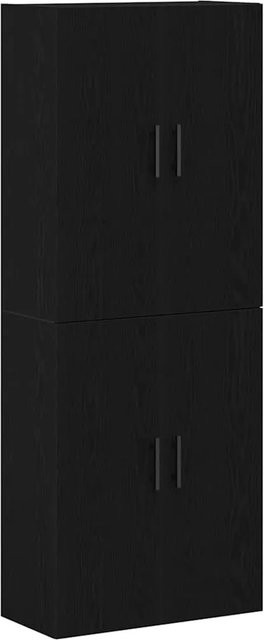 vidaXL Wandschrank 2er-Set in Schwarz und Eichen-Optik mit Scharniertüren und Regalböden, H x B x T: 90 x 69,5 x 34 cm - Bild 1