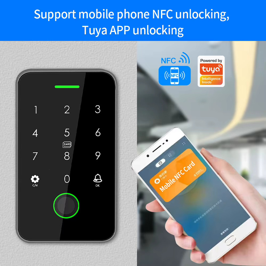 LUCKING DOOR RFID Türschloss mit NFC Bluetooth-Unterstützung, Tuya App, Tastatur und Hintergrundbeleuchtung, IP67 wasserdicht - Bild 3
