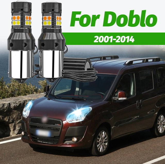 VENDY 2er Set Dual-Mode LED DRL Blinker und Tagfahrlicht in Schwarz für Fiat Doblo 2001-2014 - Bild 1