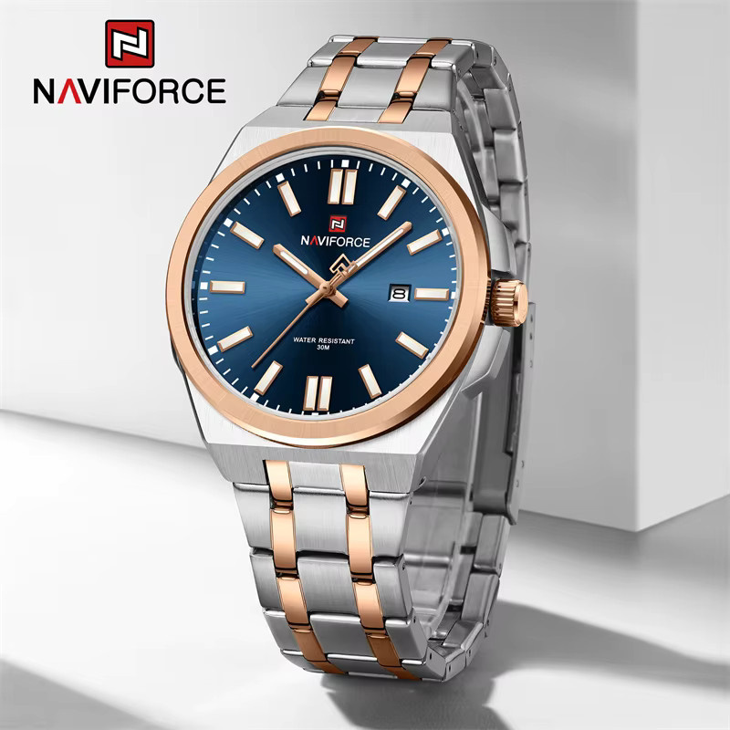 NAVIFORCE Armbanduhr, Quarz, Edelstahl, Blau, Herren - Bild 5