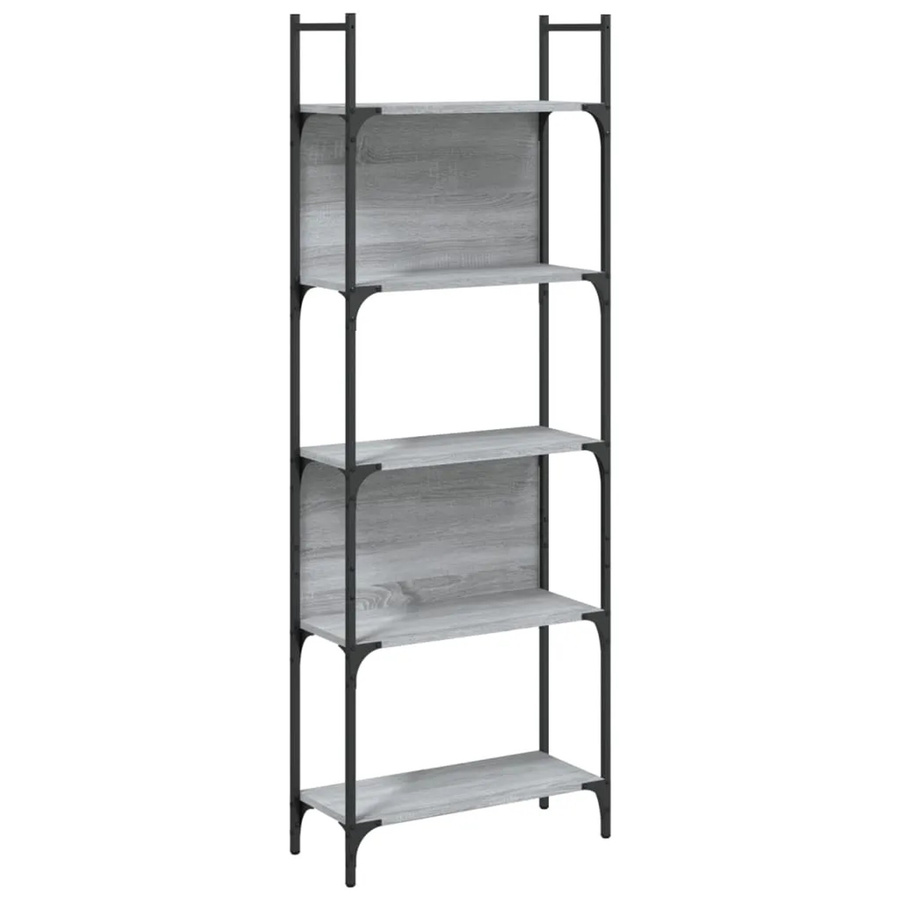 vidaXL Bücherregal mit 5 Böden in Grau, B/T/H: 60,5 x 24 x 166,5 cm - Bild 2