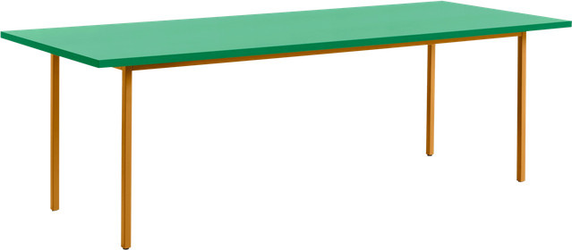 HAY Two Colour Tisch Rechteckig in Green aus Valchromat und Stahlrohr - Bild 1