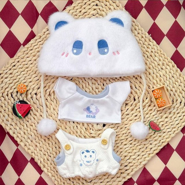 Yiran Health & Beauty Baumwollpuppen Zubehör, 3-teiliges Set, Gelb, Weiß - Bild 1