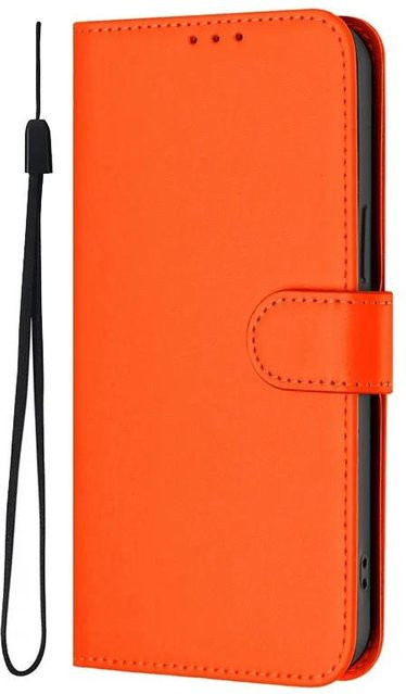Leder Klapphülle für T-Mobile T Phone 3 Pro und T-Mobile Revvl 8 Pro in Orange - Bild 1