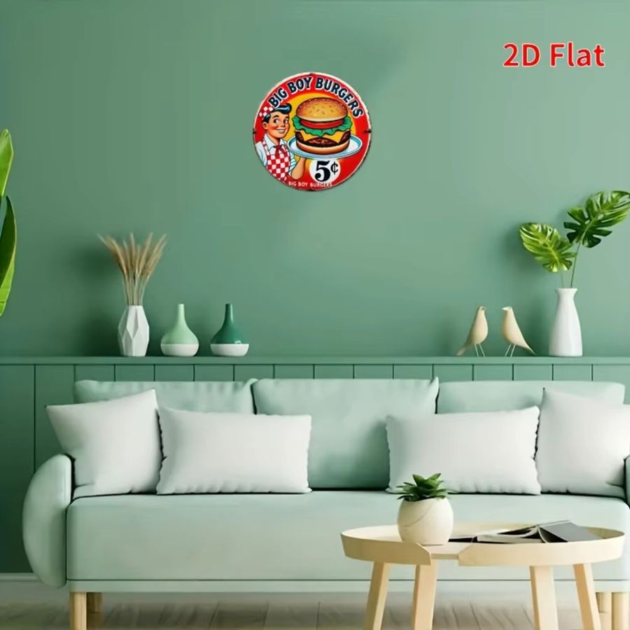 Vintage Big Boy Burger Metallschild Multicolor Wanddekoration B/H: 20 x 20 cm - Bild 4