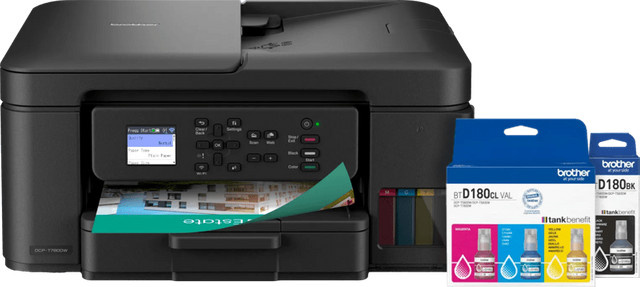 Brother DCP-T780DW Inkjet Multifunktionsdrucker mit Scan, Kopierfunktion, Wi-Fi und Ethernet inklusive einem Satz Ersatztintenflaschen - Bild 1