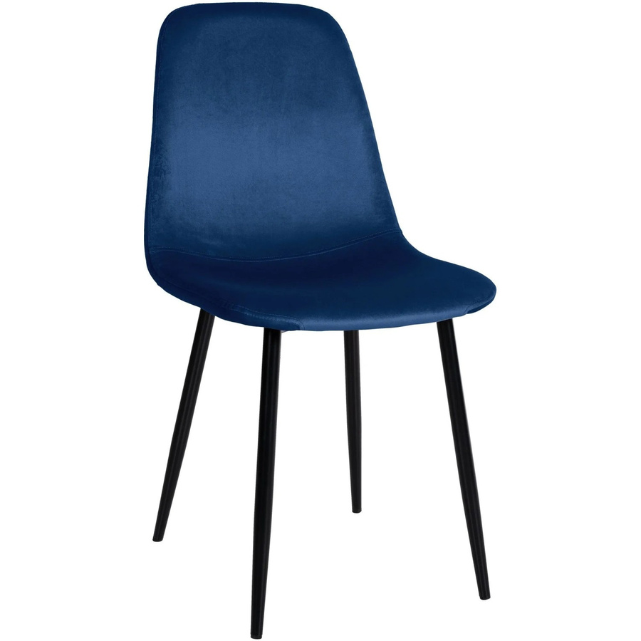 DELUKE Esszimmerstuhl MOVI in Blau aus Samt und Metall, modern gestaltet, Höhe: 88 cm, Breite: 44 cm, Tiefe: 51 cm - Bild 2