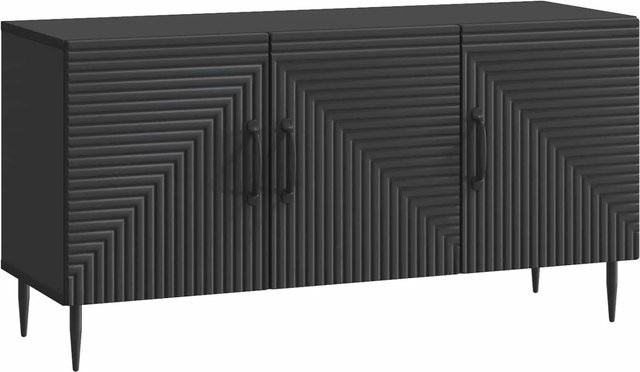 vidaXL TV-Schrank Schwarz im Vintage-Design aus Holzwerkstoff B/H/T: 99 x 50 x 34,5 cm - Bild 1