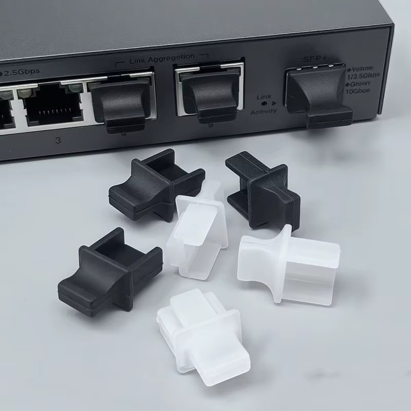 Silikon Staubschutz Kappe für RJ45 Ethernet LAN Anschlüsse, transparent - Bild 4