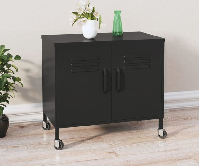 vidaXL Lagerschrank aus Stahl in Schwarz mit Regalböden, B/T/H: 60 x 35 x 56 cm - Bild 2