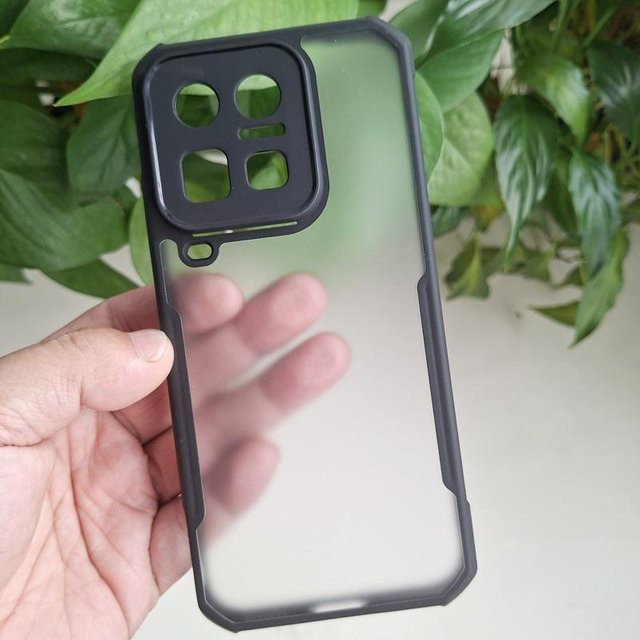 XUNDD Stoßfeste Schutzhülle mit Lasermuster für Vivo iQOO 15 Ultra, Mattes PC+TPU Case mit Kameraschutz, Schwarz/Transparent - Bild 1