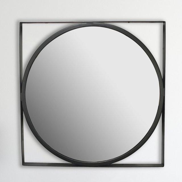 Runder Wandspiegel von KADIMA DESIGN aus Metall in Schwarz, Durchmesser: 54 cm - Bild 1