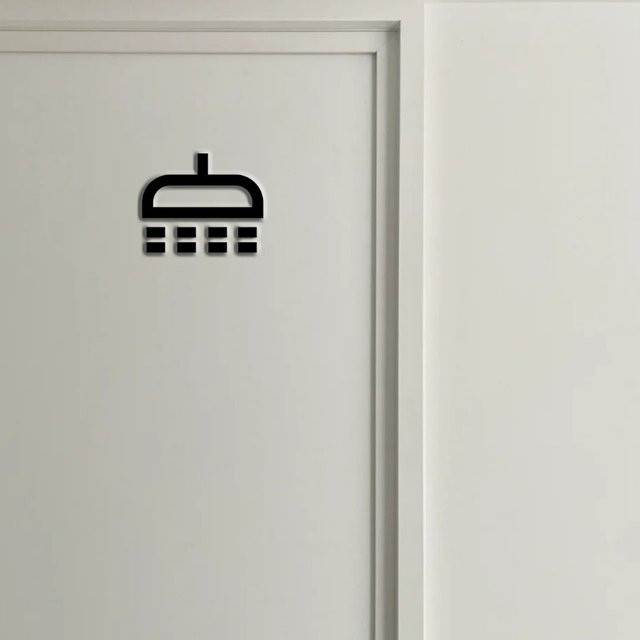 Modernes Duschsymbol aus Metall von CIFBUY als dekorative Wandkunst für dein Badezimmer, Schwarz, B/H: 15 x 15 cm - Bild 1