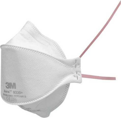 3M 9330+ Feinstaubmaske FFP3 ohne Ventil, 20 Stück, Weiß, EN 149:2001 + A1:2009 - Bild 1
