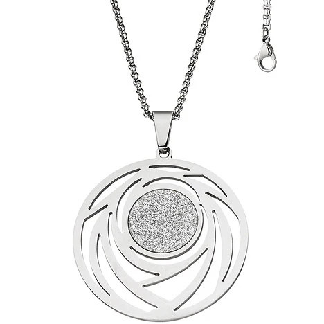 Colfem Collier Kette mit Anhänger, Edelstahl, 80 cm, Unisex - Bild 1