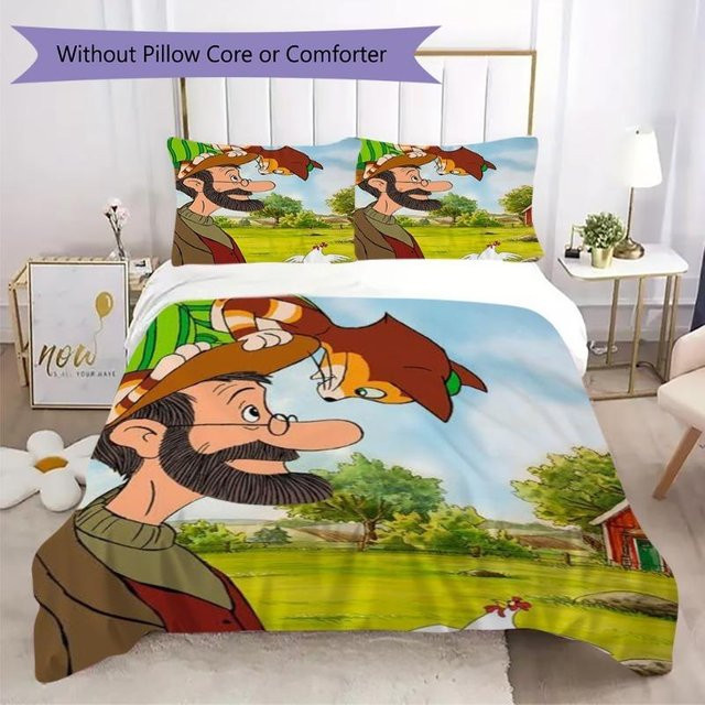 Pettson und Findus Bauernhof Bettwäsche Set für Kinder mit 1 Bettbezug und 2 Kissenbezügen, Mehrfarbig, B/H: 220 x 240 cm - Bild 1