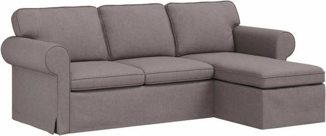 vidaXL Ecksofa in Taupe mit Stoffbezug und Dekokissen, L-Form, B/T/H: 215 x 138 x 80 cm - Bild 1