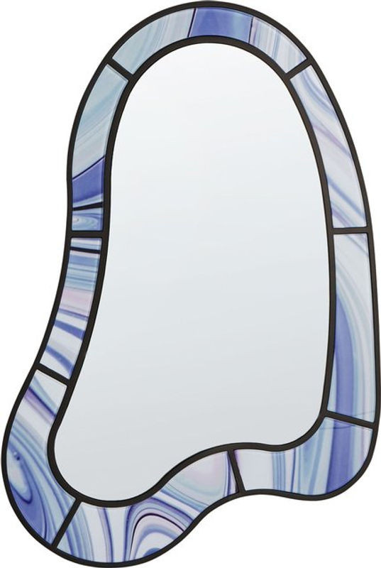 Beliani Wandspiegel Lila Glas und Holz Unregelmäßig Modern B: 49 cm, H: 83 cm - Bild 1