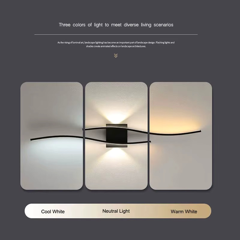 Vikotou Nordic LED Wandleuchte aus Aluminium in Silber für Küche, Esszimmer und Flur - Bild 3