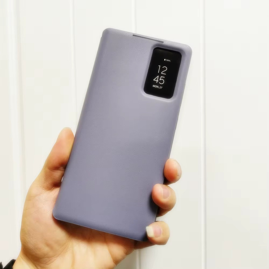 Window View Smart APP Lederhülle für Samsung Galaxy A57 A56 A55 A37 A27 A16 A17 Wallet Flip Cover in Braun mit Anrufannahme-Funktion - Bild 3