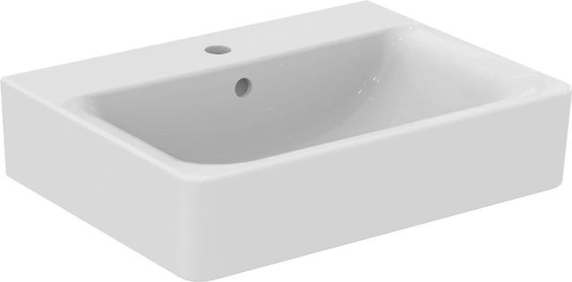 Ideal Standard Waschtisch Connect Cube in Weiß, Wandhängend, Keramik, 1 Hahnloch mit Überlauf, B: 60 cm, T: 46 cm, H: 17,5 cm - Bild 1