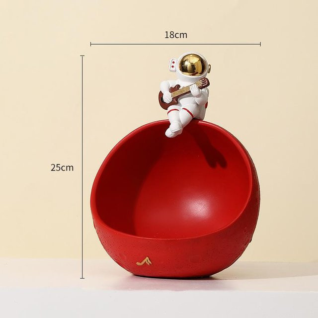 Yiran Furniture Astronauten Obstteller und Schlüsselablage aus Keramik für Wohnzimmer und Esszimmer, Durchmesser: 25,0 cm - Bild 1