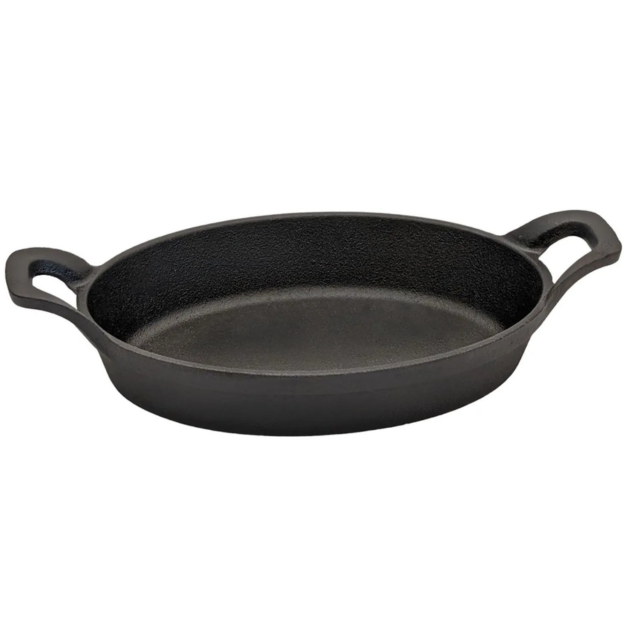 Osoltus Grillpfanne aus Gusseisen in Schwarz, oval mit 2 Griffen, B: 22 cm, T: 15 cm - Bild 2