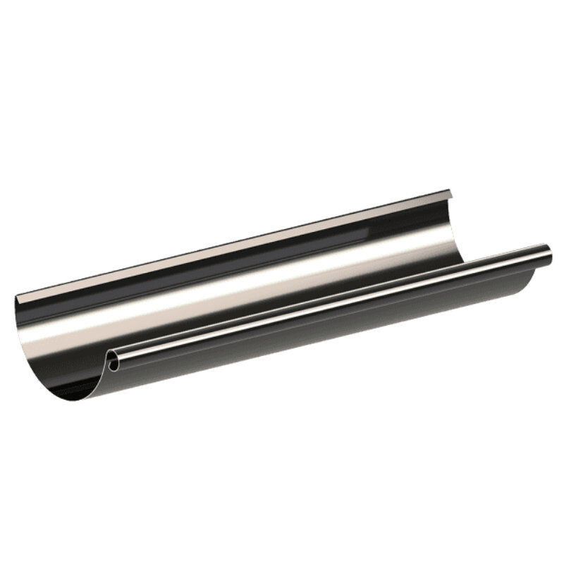 Blachotrapez GmbH Halbrund Dachrinne aus verzinktem Stahl Ø 150 mm in Braun oder Silber - Bild 1