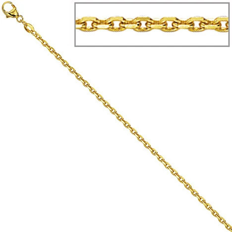 Colfem Ankerkette 585 Gelbgold, diamantiert, 1,6 mm, 40 cm, Unisex - Bild 1