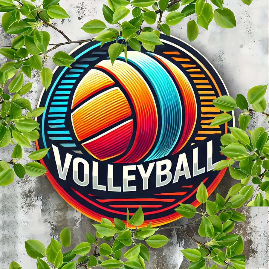 Potdemiel Volleyball Wandkunstschild aus Metall im Vintage-Stil, Mehrfarbig, B/H: 20,3 x 20,3 cm - Bild 4