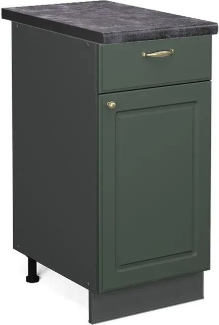 Vicco Küchenunterschrank Fame-Line Landhausstil in Grün-Gold und Anthrazit mit Soft-Close-Türen, B: 40 cm, T: 60 cm, H: 82 cm - Bild 1
