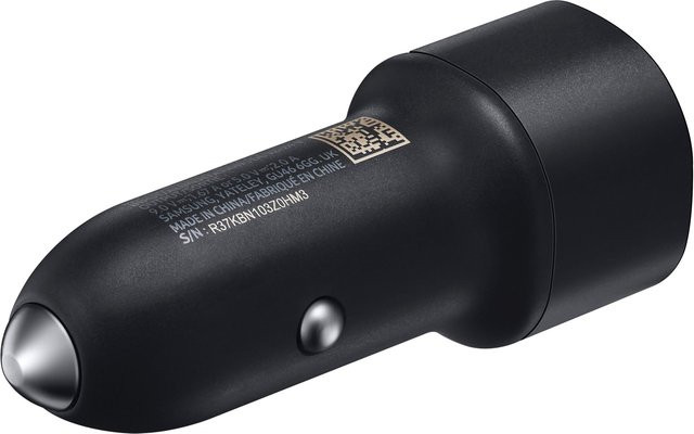 Samsung EP-L1100W Dual-KfZ-Schnellladegerät mit USB-C und USB-A in Schwarz - Bild 1