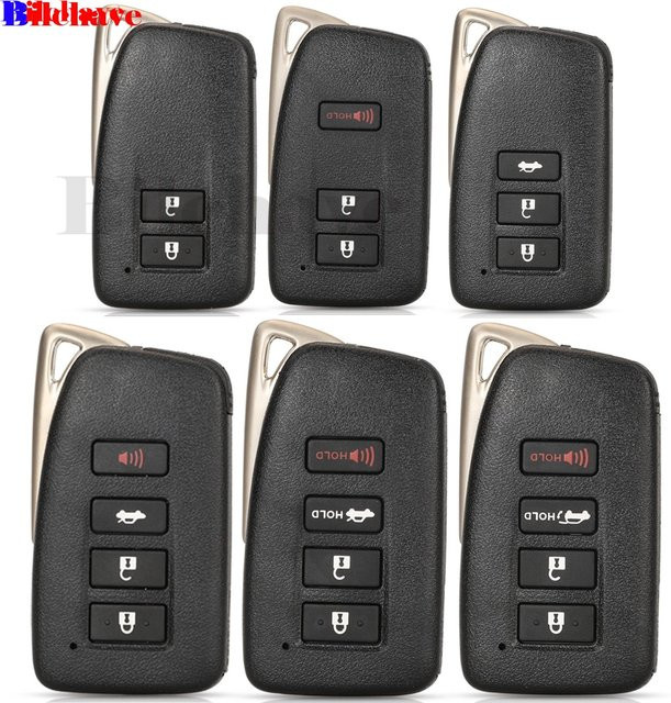 Jingyuqin Ersatz Gehäuse für Lexus Smart Key Remote Fob in Schwarz mit 2/3/4 Tasten - Bild 1