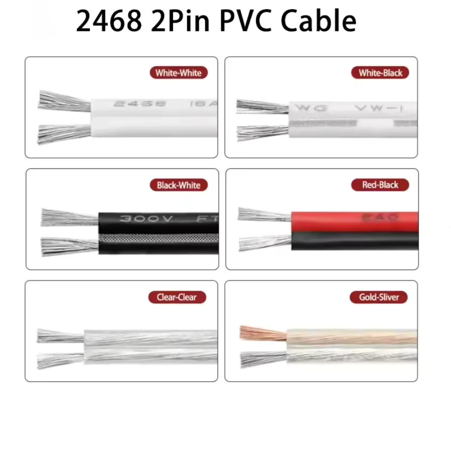Verzinntes Kupfer-PVC-isoliertes Doppeldraht-Verlängerungskabel für einfarbige LED-Streifen in Rot und Schwarz - Bild 2