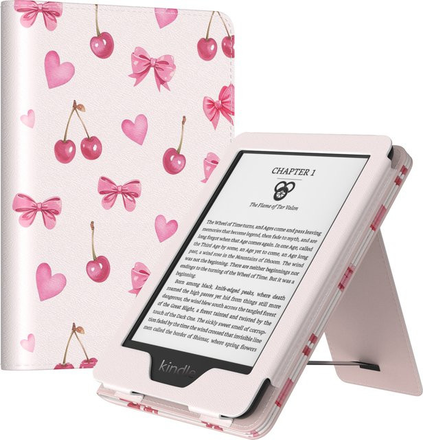 TiMOVO Schutzhülle für Kindle 11. Generation 2024, 6 Zoll, ultraleichte PU-Hülle mit automatischer Aufwach- und Schlaffunktion, Pink, Multicolour - Bild 1