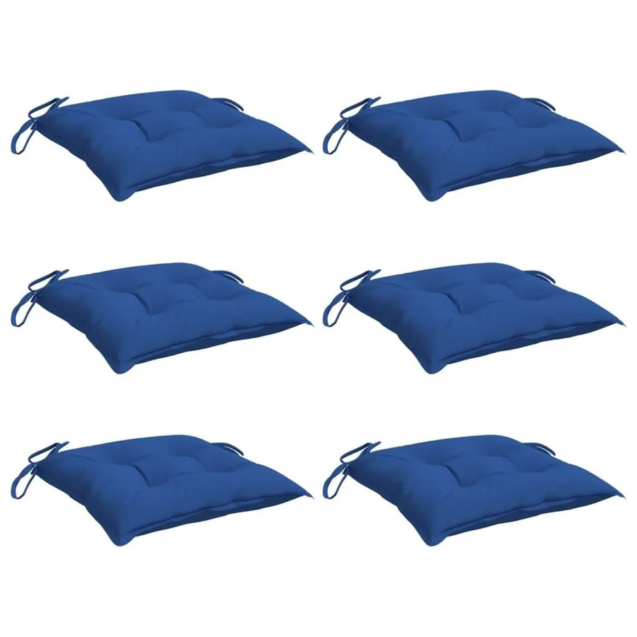 6er Set vidaXL Stuhlkissen Blau aus wasserabweisendem Polyester, B/T/H: 40 x 40 x 7 cm - Bild 2