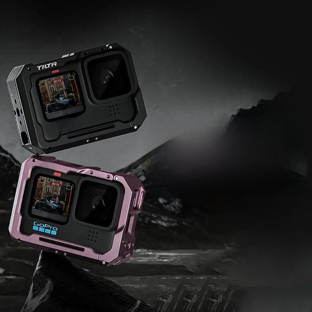 TILTA Full Camera Cage TA-T42-FCC für GoPro HERO11 mit Filterhalter, Filtertablett und Adapterring in Grau, Schwarz und Rosa - Bild 1