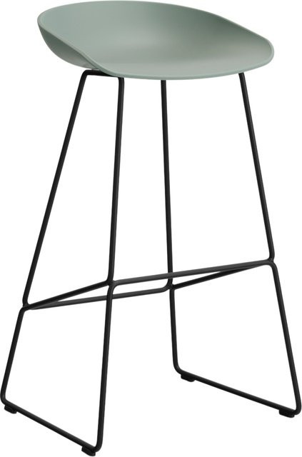 HAY About A Stool AAS 38 Hocker in Grün mit Stahlgestell und Polypropylen-Sitzschale im industriellen Design - Bild 1