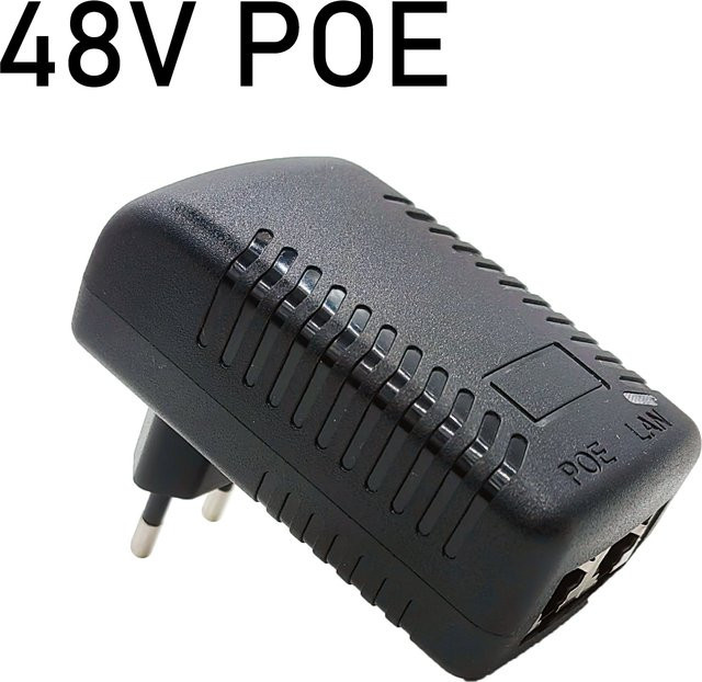 JIENUO 48V POE Netzteil Adapter 0,5 A mit EU-Stecker in Schwarz für CCTV Sicherheitskameras, IP-Kameras, Injektoren, Router und NVR - Bild 1