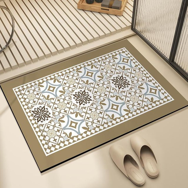 Retro Badezimmer Matte von Yiran Furniture, beige, schnelltrocknend und wasserabsorbierend, B/H: 60 x 40 cm - Bild 1